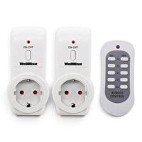 Wellhise YK02-GR-2+1 2'li Uzaktan Kumandalı Priz 3680W