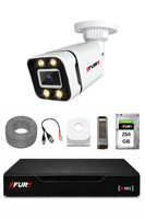 Fury 1 Kameralı Güvenlik Kamera Seti 4 Warm LED Gece Renkli Görüş 250GB HDD 5580