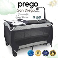 Prego San Diego Plus 70x120 CM Gri Dönenceli Oyun Parkı