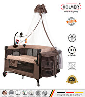 Holmer Coolstyle Premium Cibinlikli Dönenceli Anne Yanı Oyun Parkı Beşik 70x110 CM Bej