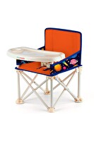 Minimono Plus Portatif Yükseltici Katlanabilir Mama Sandalyesi Turuncu - Lacivert