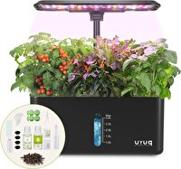 Uruq 8 Pods Bitki Siyah Topraksız Yetiştirme Sistemi Kapalı Bahçe Seti