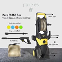 Pure Es Yüksek Basınçlı Yıkama Makinesi Siyah - Sarı