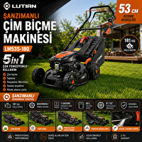 Lutian LM53S-180 53 CM 5in1 Şanzımanlı Benzinli Çim Biçme Makinesi