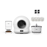 Xenon Smart Akıllı Kameralı Kedi Tuvaleti Çelik Kaseli Mama Kabı Akıllı Su Pınarı ve Filtre 4'lü Pet Seti