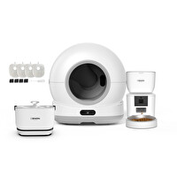 Xenon Smart Akıllı Kameralı Kedi Tuvaleti Çelik Kase 4 LT Mama Kabı Bataryalı Su Pınarı ve Filtre 4'lü Pet Seti