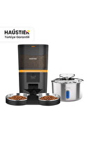 Haustier QQ009DS-WF009L-W Akıllı Mama Kabı Ve Kameralı Çelik Kedi Su Sebili 2'li Set