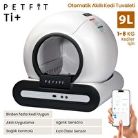 Petfit Ti+ 65L Wi-Fi Akıllı Otomatik Kedi Tuvaleti Kum Kabı Siyah - Ultra Sessiz - APP Kontrol - Akıllı Sensör - UV Filtre