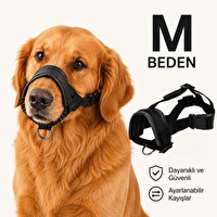 Valkyrie M Beden Ayarlanabilir Nefes Alabilir Isırma Önleyici Yumuşak Pedli Siyah Köpek Ağızlığı