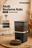 Premier PPF 1003  Petmate Smart Mobil Uygulama ile Yemek Programı ve Manuel Besleme Akıllı Otomatik Mama Kabı 6 L Siyah