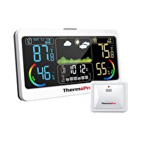 NPO ThermoPro TP68C 7" Wi-Fi İç Ve Dış Mekan Dijital Sıcaklık, Nem, Basınç Ölçer Ve Hava Tahmin İstasyonu