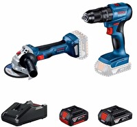 Bosch Professional GWS 180-LI - GSB 185-LI 18V Akülü Vidalama 2+4 Ah Çift Akü Set - 06019H9026