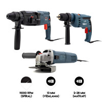 Dawreek Üçlü Set Kablolu (2-28 Hilti - 115MM Spral - 13 MM Vidalama)