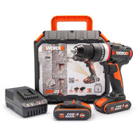 Worx  WX-JCR 20Volt/2.0Ah Li-ion Çift Akülü Kömürsüz Profesyonel Darbeli Şarjlı Matkap