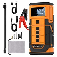 NPO A5577 Kablolu/Kablosuz 8000mAh Şarjlı Taşınabilir Araç Akü Takviyeli Powerbank Destekli Oto Hava Pompası