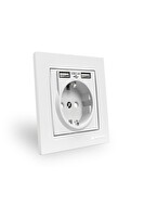 Mutlusan Rita Beyaz 2.4 A 2 USB'li Topraklı Priz