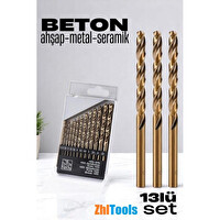 ZHL Tools 13'lü Beton Çelik Metal Ahşap Matkap Ucu Seti