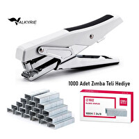 Valkyrie Profesyonel 60 Sayfa Kapasiteli Metal Zımba Tabancası Beyaz - 1000 Zımba Teli