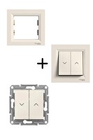 Schneider Asfora Jaluzi Kumanda Anahtarı Çerçeveli - Krem