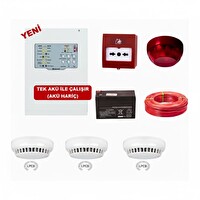 Teknim TFP-31223KD Konvansiyonel Sistem Yangın Alarm Seti 3'lü Kablo Dahil