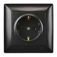 Günsan Visage Metalik Siyah Topraklı Priz