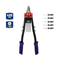 Workpro WP225001 5 IN 1 400 MM Kollu Profesyonel Perçin Tabancası - 100 Adet Perçin