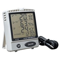 AZ Instruments 87792 Alarmlı İç Ve Dış Sıcaklık Göstergesi İç Nem Ölçerli Termometre