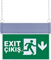 Evimdeyokyok SG051-A2 Çift Yönlü Acil Yönlendirme Armatürü Zincirli Exit Çıkış Aşağı