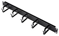 Lande 19"  1U  5 Kancalı Metal Kablo Düzenleyici Siyah