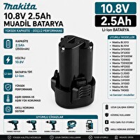 İnfostar Makita Bl1013 10.8v 2.5Ah WT01Z - TW100DWE - UH200DWE - UH200DWEX ile Uyumlu Muadil Matkap Bataryası