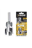 SGS SGS1485 2'li  İç Dış Plastik Boru Diş Açma Seti 1/2 ve 3/4" PVC Boru Pafta Klavuz 20mm - 25mm PPRC
