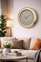 Galaxy Dekoratif Gold Kasa Krem Çerçeve 44.5 CM Duvar Saati