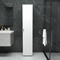 Fafare Tek Kapaklı 5 Raflı Beyaz Çok Amaçlı Banyo Mutfak Kiler Dolabı