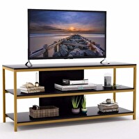 Zizuva Tasarım 80x140x40 CM Gold Ev ve Ofis TV Sehpası