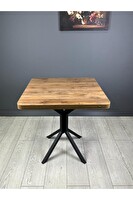 Hey Modüler Mobilya Tepe Kavisli Köşe Siyah Ayak 70 CM Ceviz Mutfak Masası
