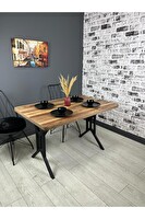 Hey Modüler Mobilya Sultan Kemençe Masa Kavisli Köşe Metal Siyah Ayak 120x80 CM