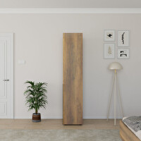 Adore Mobilya Oryana Tek Kapaklı Gardırop Koyu Ceviz 45x210x62 CM