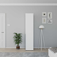 Adore Mobilya Oryana Tek Kapaklı Gardırop-Mat Lake Beyaz 45x210x62 CM
