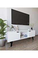 VM Vertex Mobilya Siena Ahşap Ayaklı TV Ünitesi Beyaz 140 CM