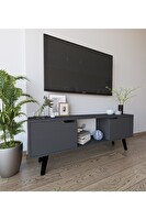 VM Vertex Mobilya Siena Ahşap Ayaklı TV Ünitesi Antrasit 140 CM