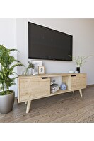 VM Vertex Mobilya Siena Ahşap Ayaklı TV Ünitesi Safir Meşe 140 CM