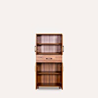 Bengi Ticaret 14029 Parlak Ceviz 4 Raflı 150 CM Çok Amaçlı Gardırop
