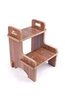 Rozitoys Ahşap Montessori Eğitici Kaymaz Çocuk Basamak - Tabure Banyo - Lavabo Merdiven Yükseltici