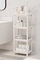 Mithra Life 4 Katlı Hazneli Plastik Beyaz Banyo Mutfak Balkon Düzenleyici Rafı MIT1191