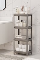 Mithra Life 4 Katlı Hazneli Plastik Gri Banyo Mutfak Balkon Düzenleyici Rafı MIT1193