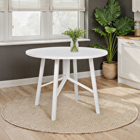 Adore Mobilya Round Yuvarlak Yemek Masası - Beyaz 110x110x76 CM