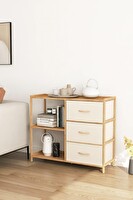 DigitHome Bambu 2 Raflı 3 Çekmeceli Dolap Çok Amaçlı Düzenleyici Organizer Şifonyer DB-0017