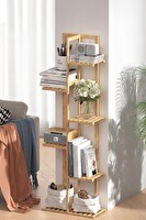 DigitHome DB-0025 Bambu 6 Raflı Saksılık Çok Amaçlı Stand Çiçeklik Banyo Düzenleyici Havluluk
