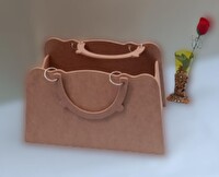 Bengi Ticaret Hobi Erdl 90069 Dekoratif Bayan Çantası Ahşap Mdf Ham El Yapımı