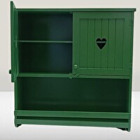 Bengi Ticaret Hobi Adn 90356 Mutfak Dolap Terek Kalp Kapaklı Ahşap Mdf Parlak Yeşil El Yapım